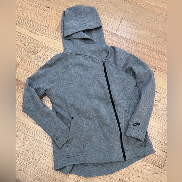 Women’s Nike Hoodie Jacket cinch waste grey size medium - Picture 2 of 10